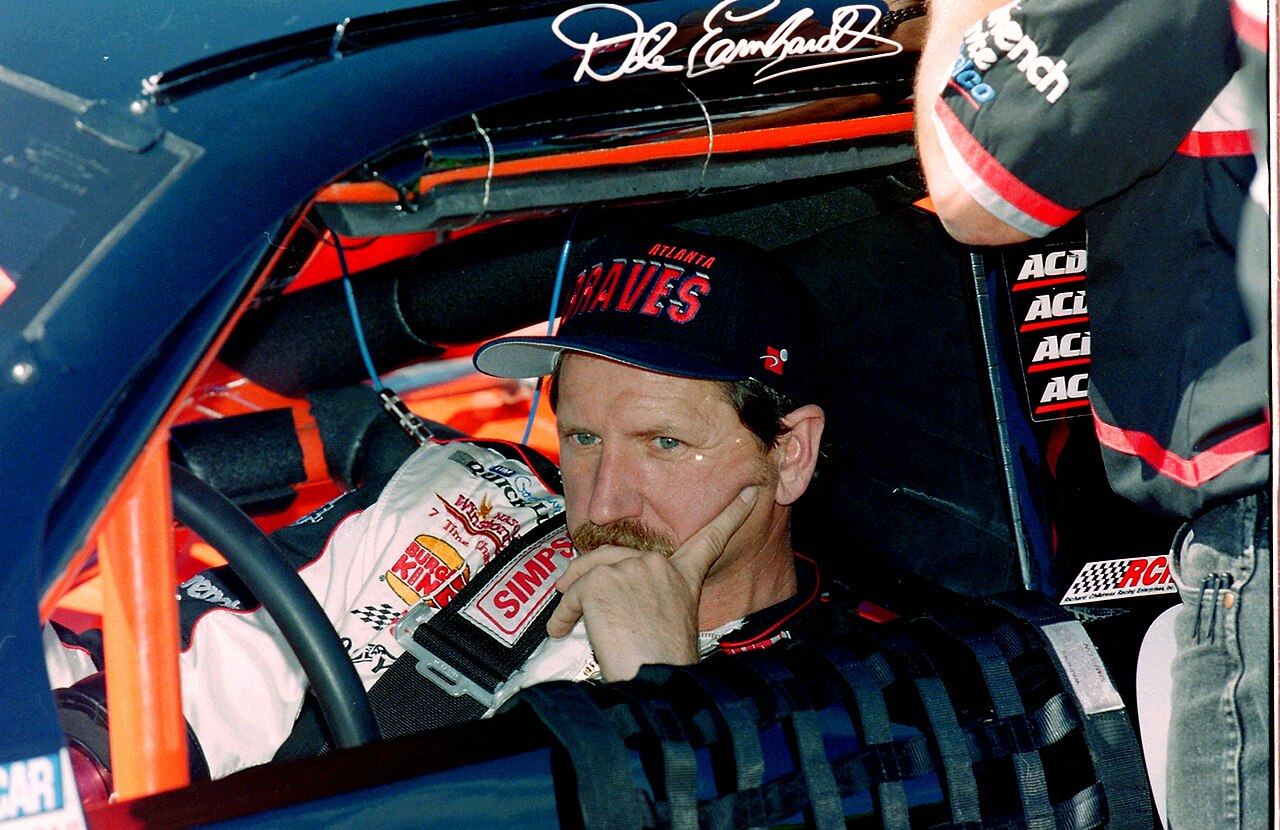 NASCAR champion Dale Earnhardt in his car