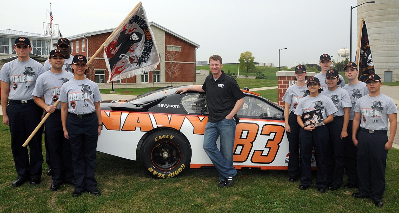 Dale Earnhardt Jr. stands in front of his No. 83 Dale Jr. Division Chevrolet Monte Carlo SS