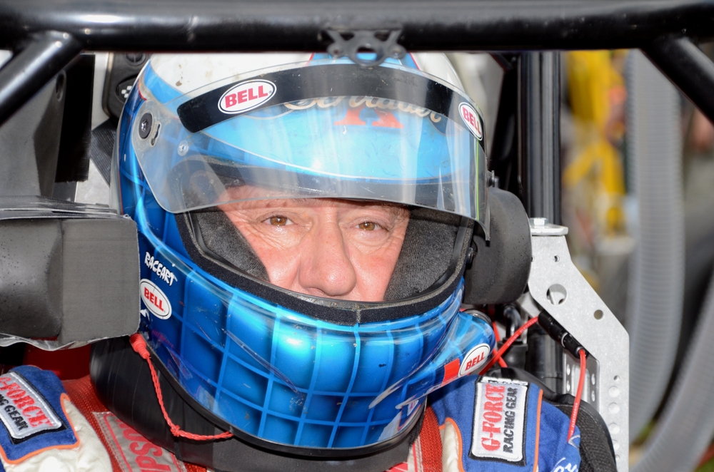 Ken Schrader prepares to compete in the Little 500 Sprint Car race