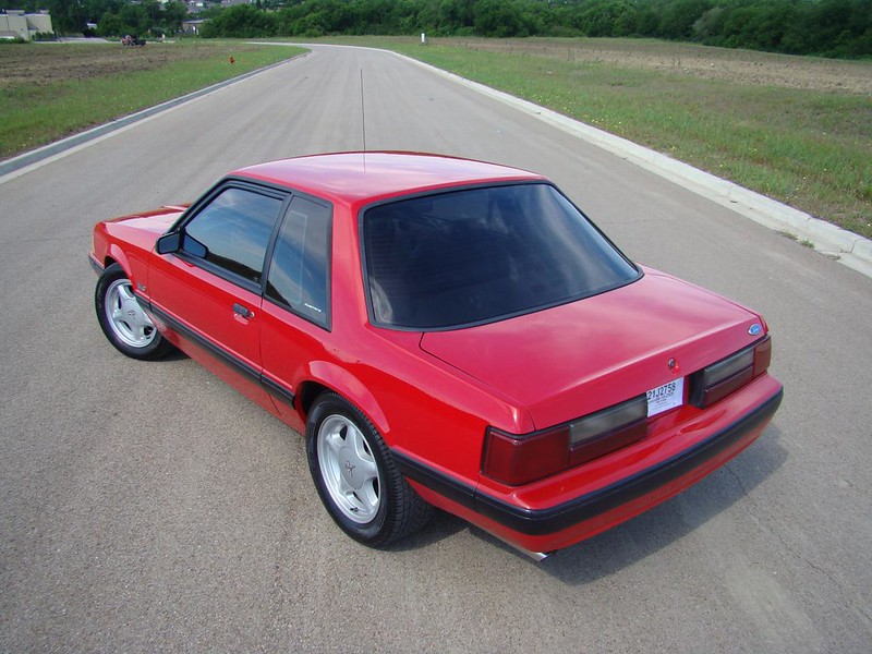 1991 Ford Mustang Fox Body Coupe with Silver Pony Wheels