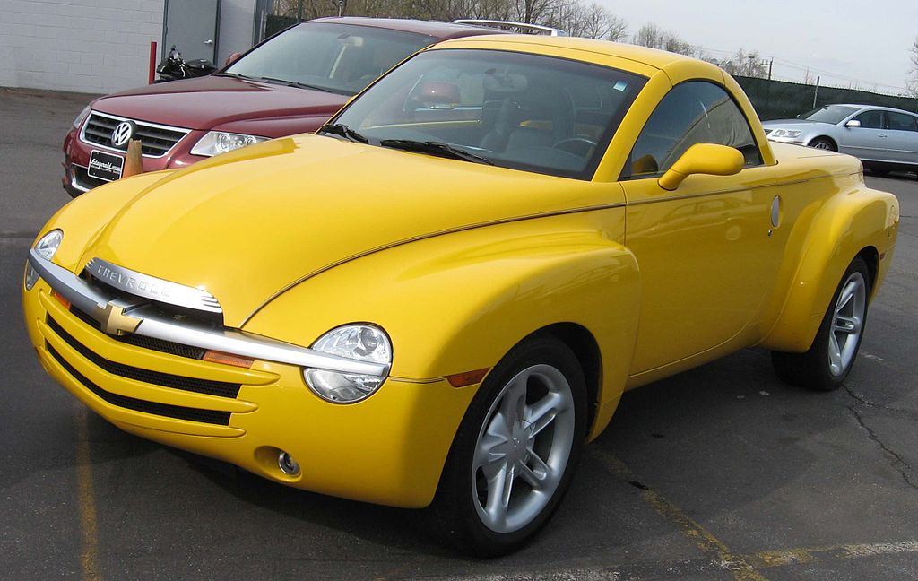2003-2005 Yellow Chevrolet SSR on the street.