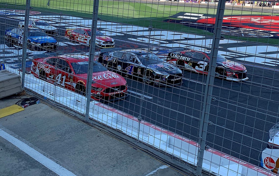 Daniel Suárez during the pace laps for the start