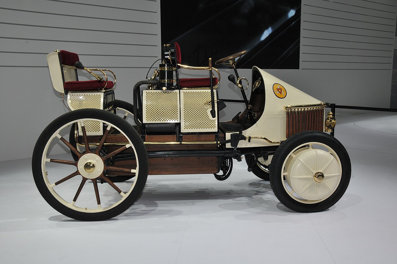 A recreation of the first hybrid vehicle: Ferdinand Porsche's 1900 'Semper Vivus'