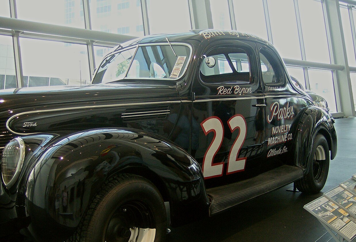 Red Byrons's car being displayed in the NASCAR