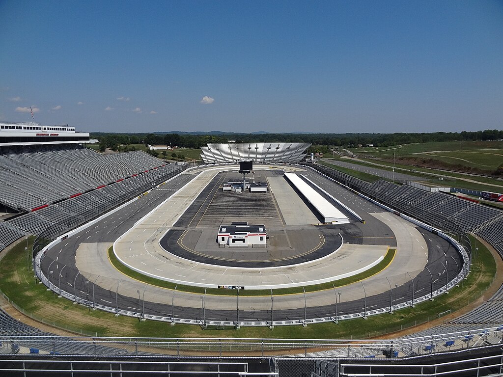 View of turn 1 and 2 at Martinsville Speedway