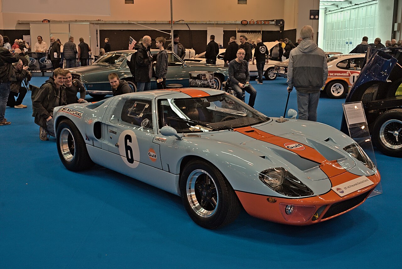 Ford GT40 prototype, displayed at Techno Classica Essen, 2023