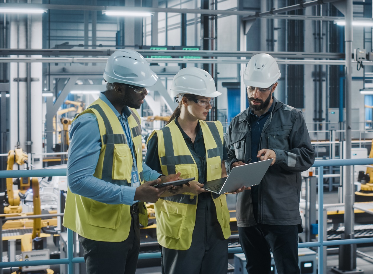 Engineers Discussing Automotive Industrial Manufacturing