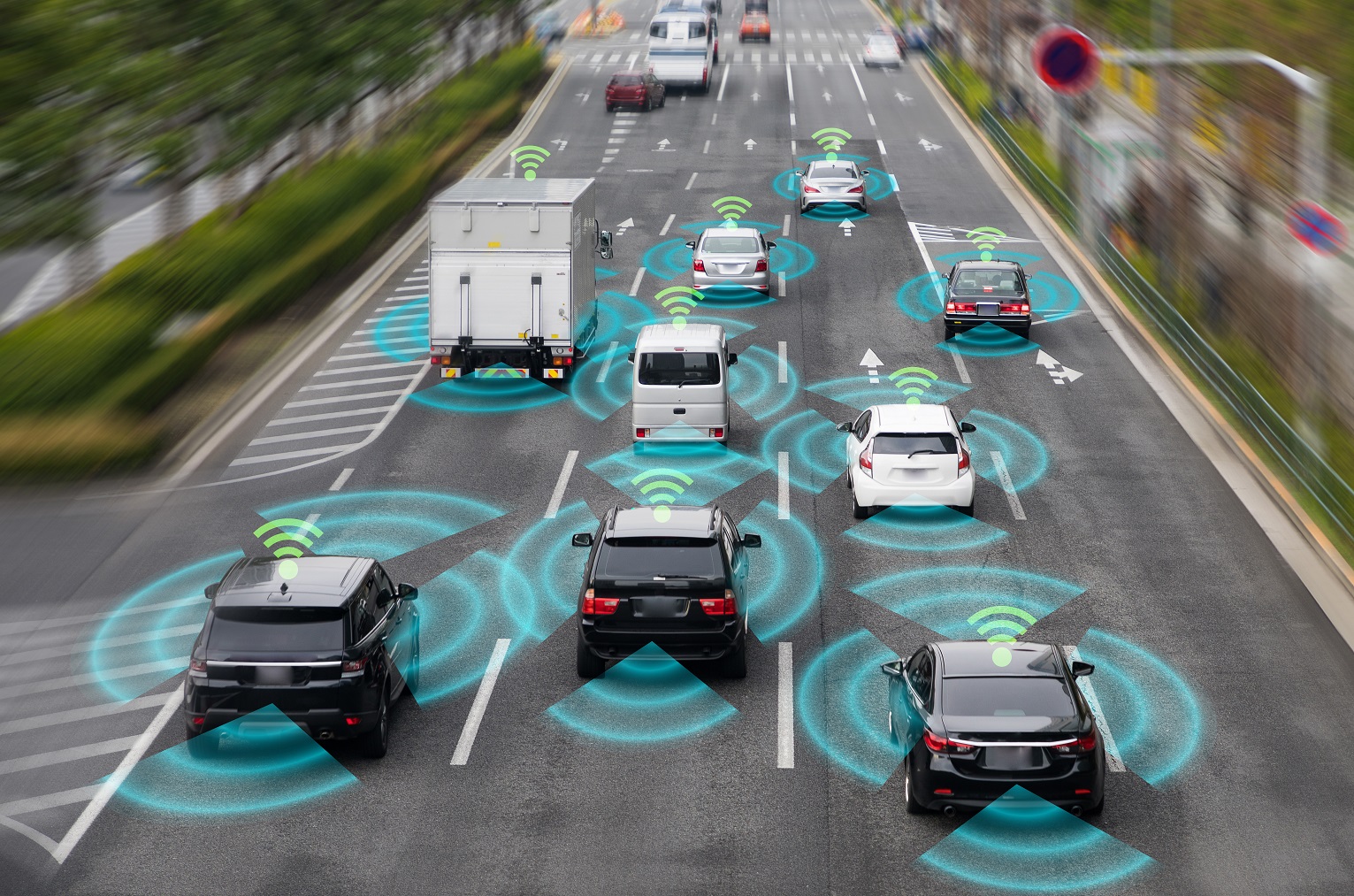 Sensing system and wireless communication network of vehicle.