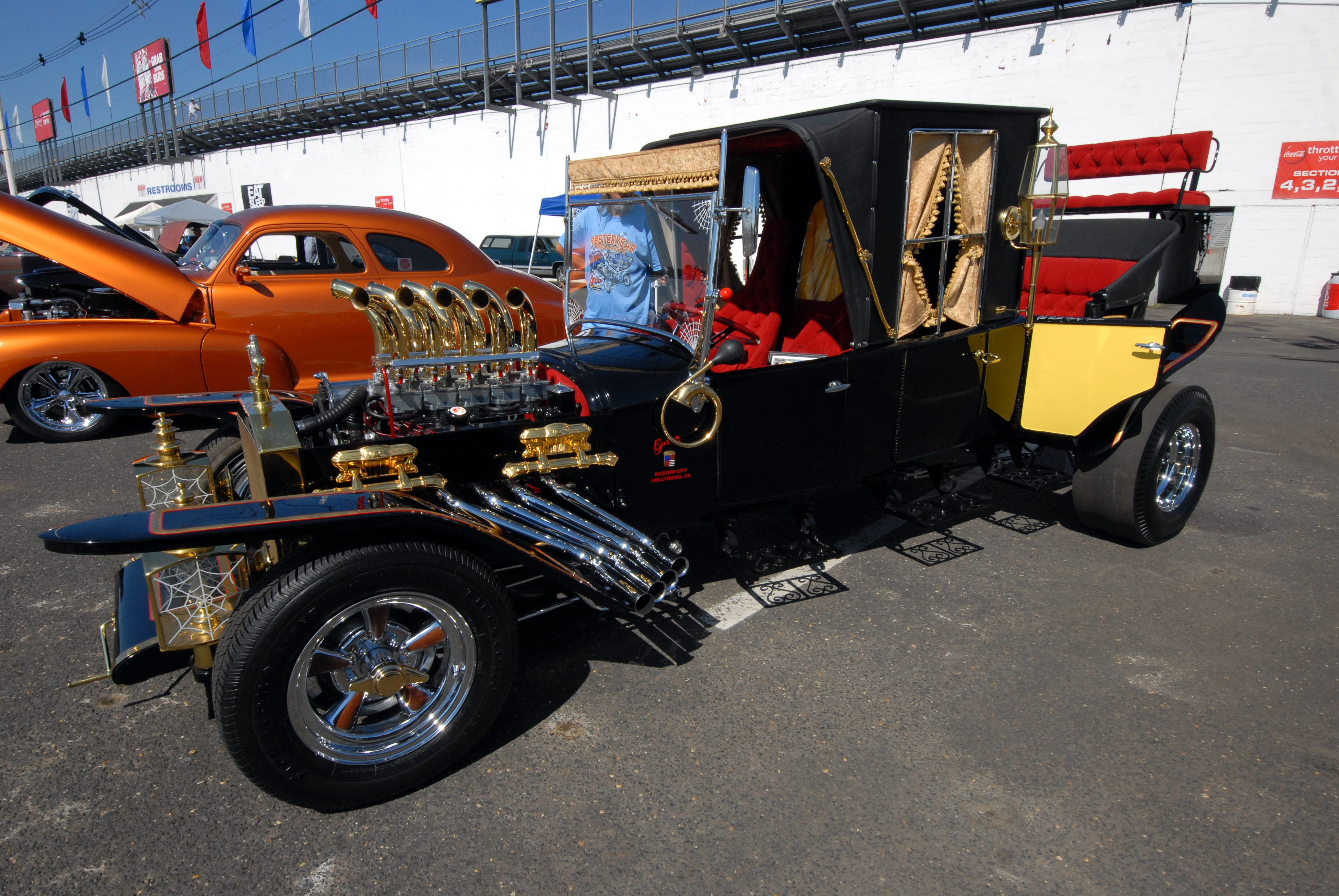 The famous Munster Koach hot rod, built by George Barris for the 1960s television show, The Munsters. - 2016