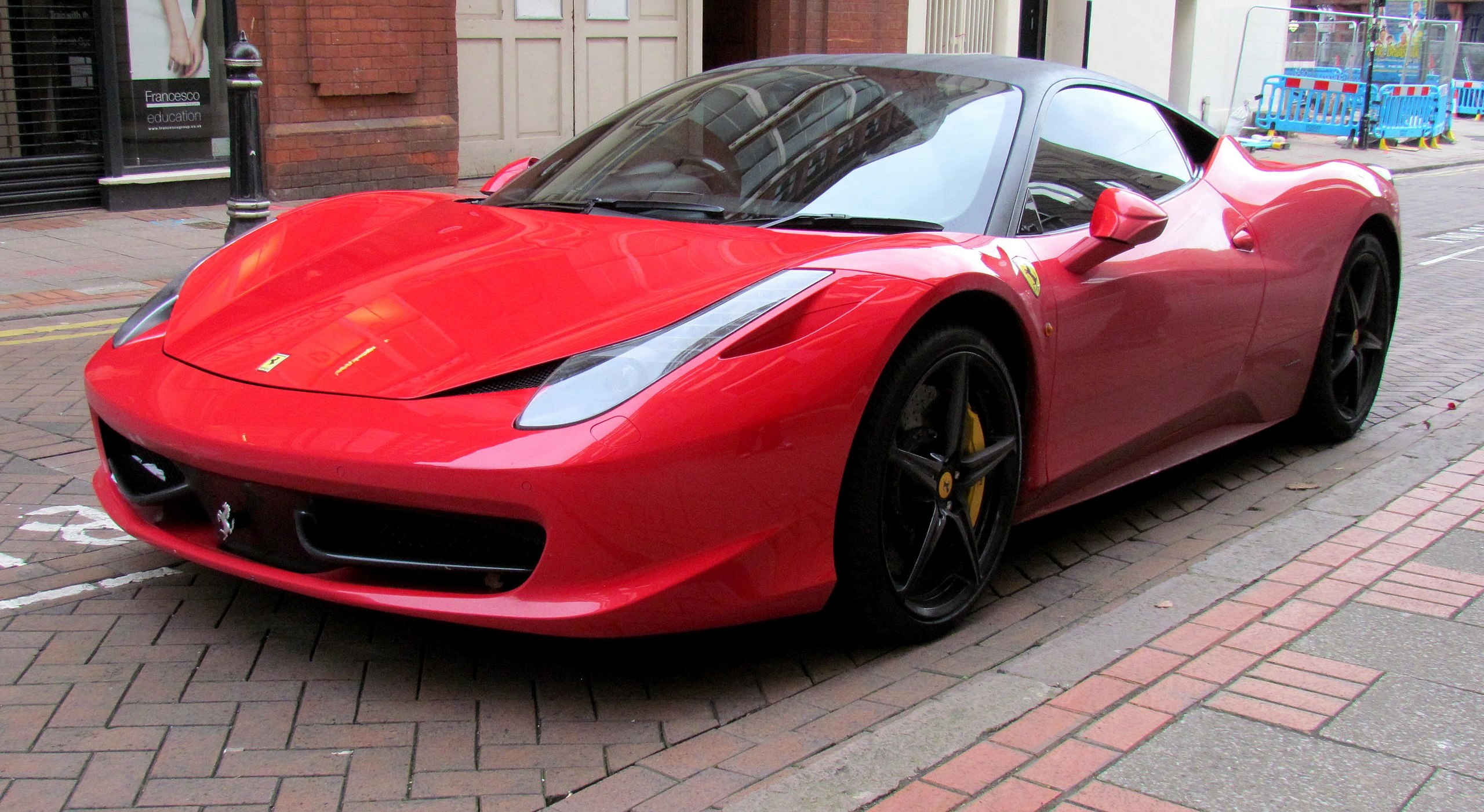Red Ferrari 458 on the street - 2015