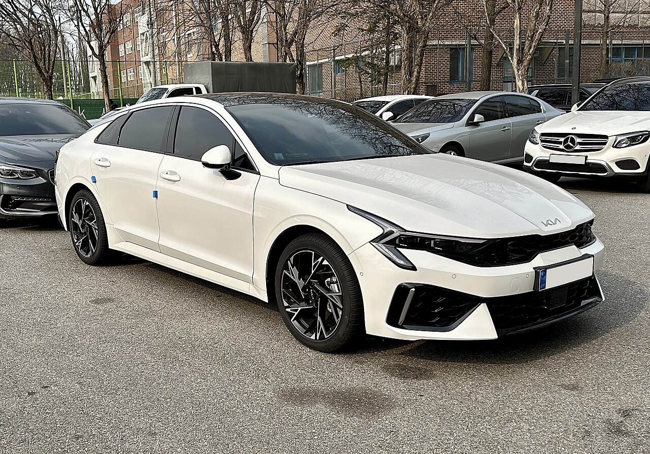 White 2024 Kia K5 outside.