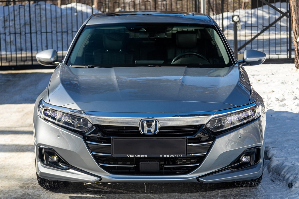 2024: silver Honda Accord front view.