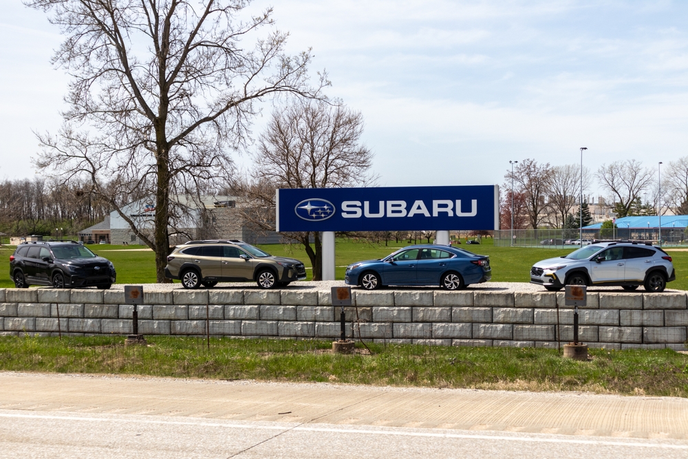 Lafayette, IN USA, April 8, 2024: Subaru of Indiana Automotive manufacturing plant