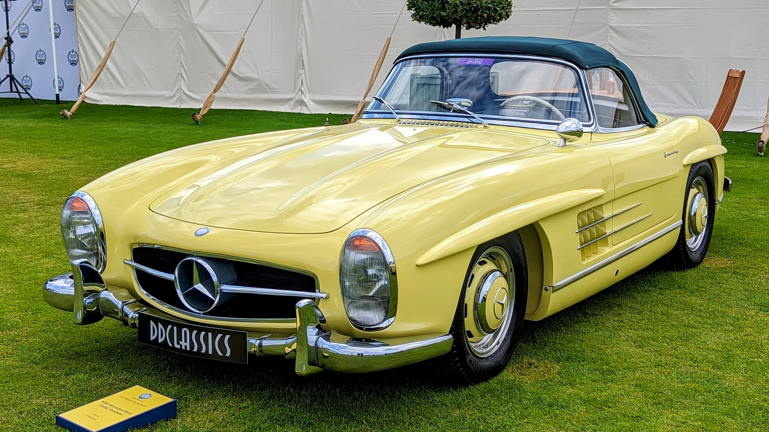 Yellow 1958 Mercedes 300Sl Roadster