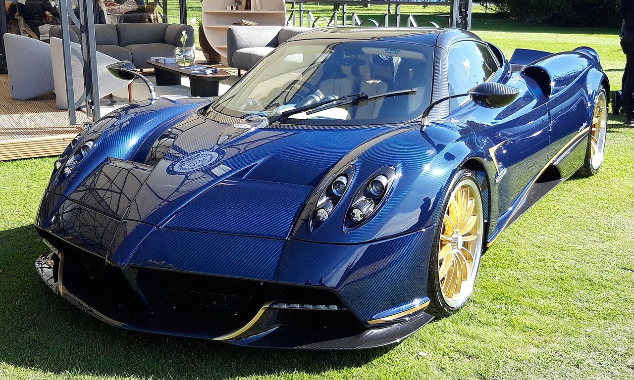 Blue Pagani Huayra Roadster Carbon - front