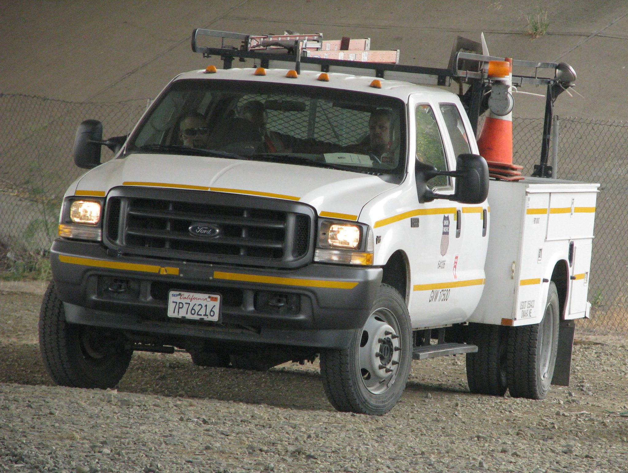 White Ford F550 Super Duty Truck