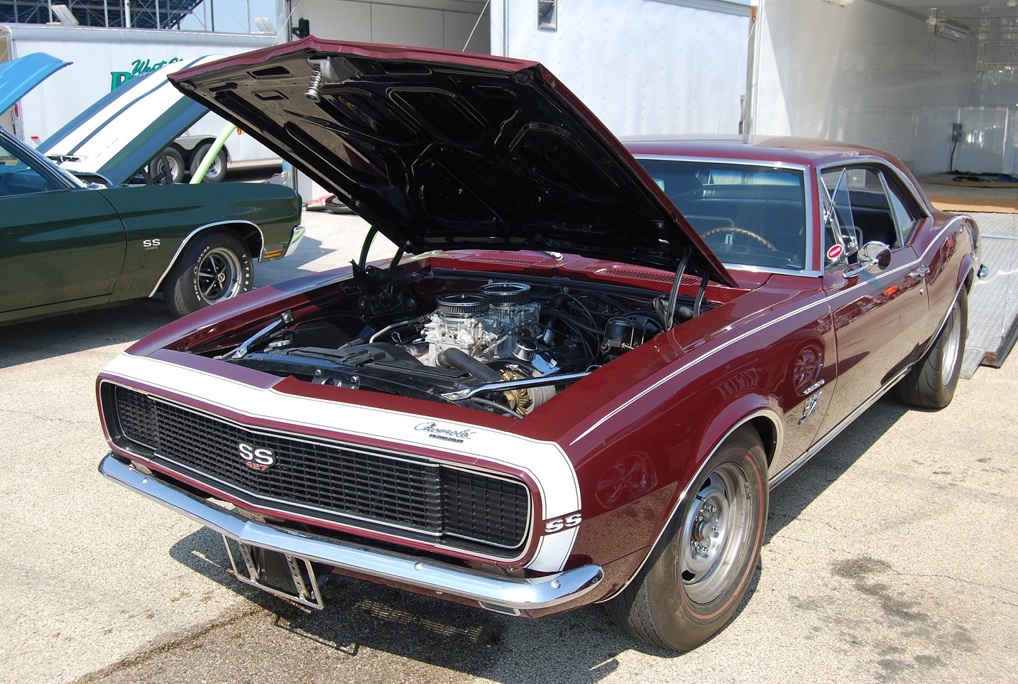 Dark red 1967 Camaro SS/RS