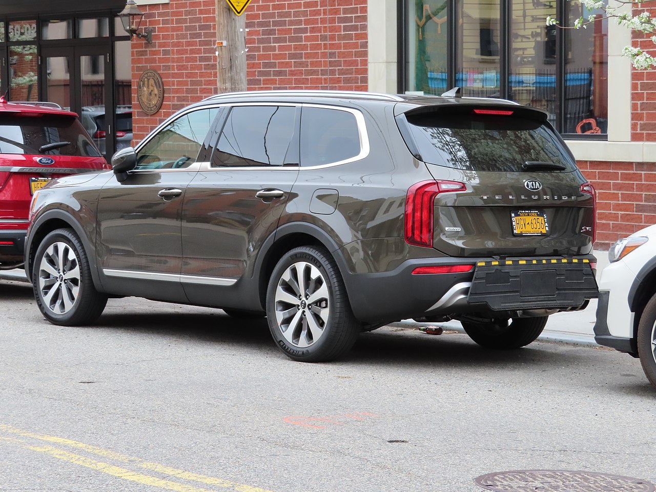 Dark Grey Kia Telluride - rear view.