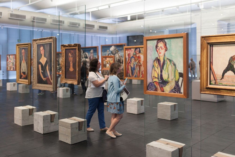 Visitors in the Museum of Art