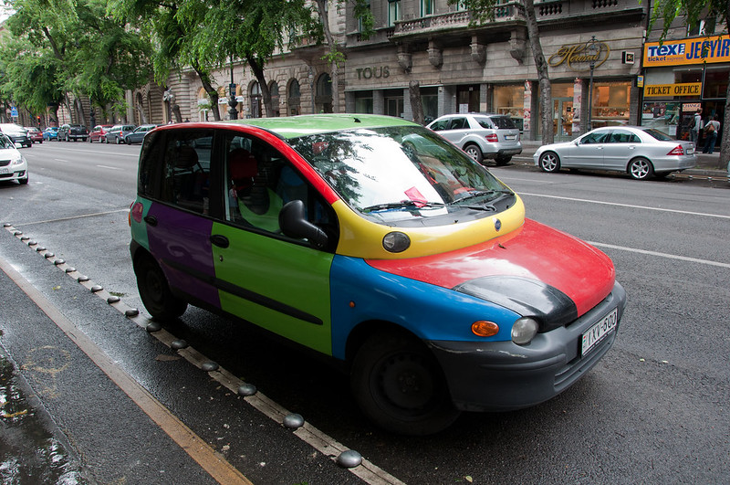 Multi-Colored Fiat Multipla