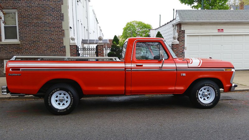 Orange 1975 Ford F100