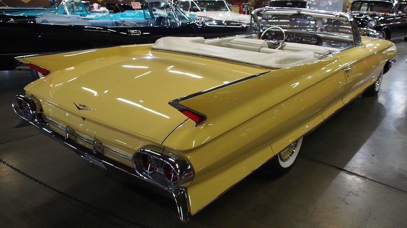 Close Up Photo of Yellow 1961 Cadillac Convertible