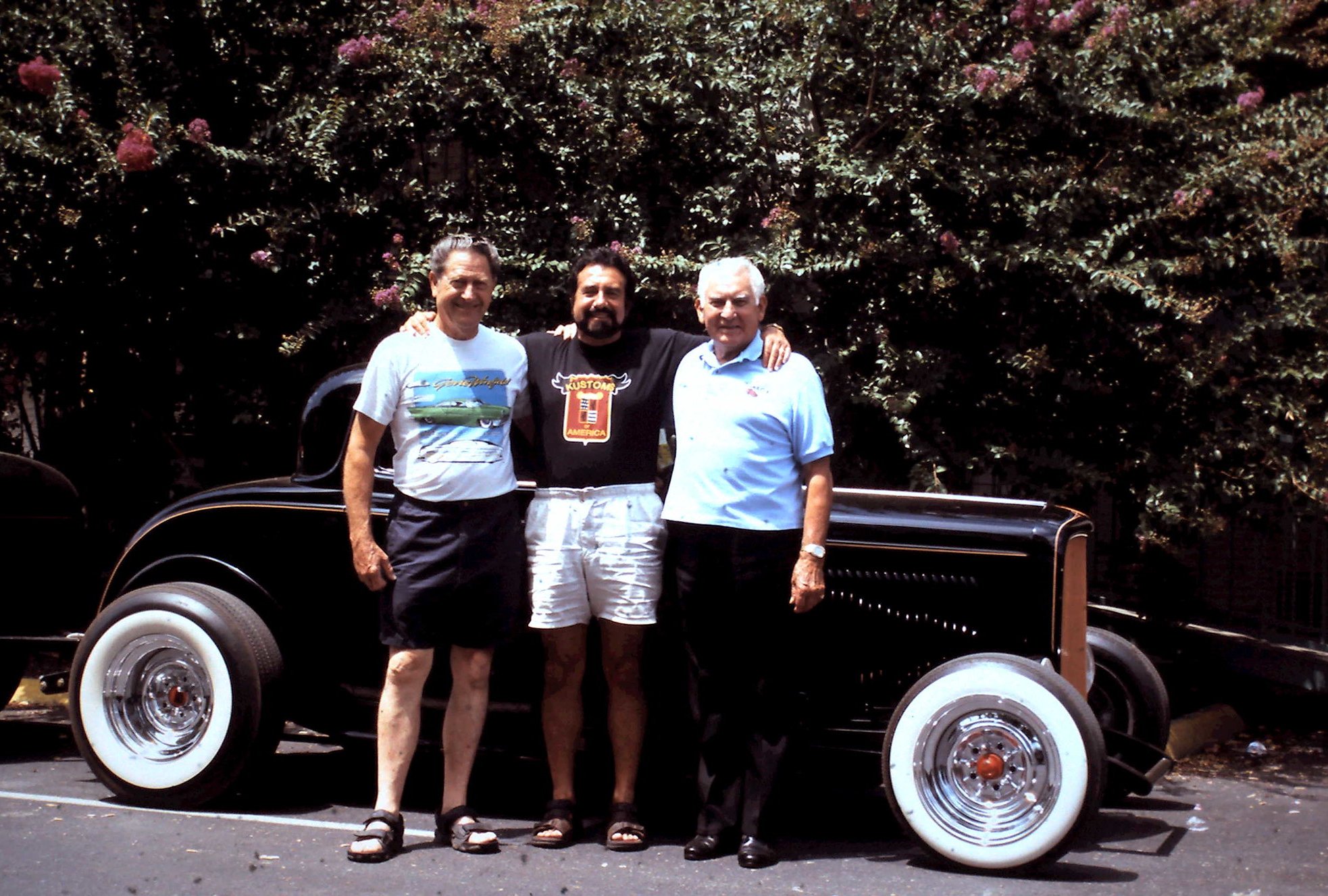 Portrait Photo of Gene Winfield, John Barris (son of Sam Barris) and Joe Bailon.