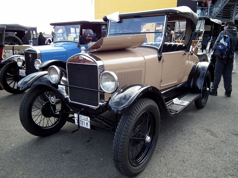 Close Up Photo of Light Brown 1927 Ford Model T Roadster