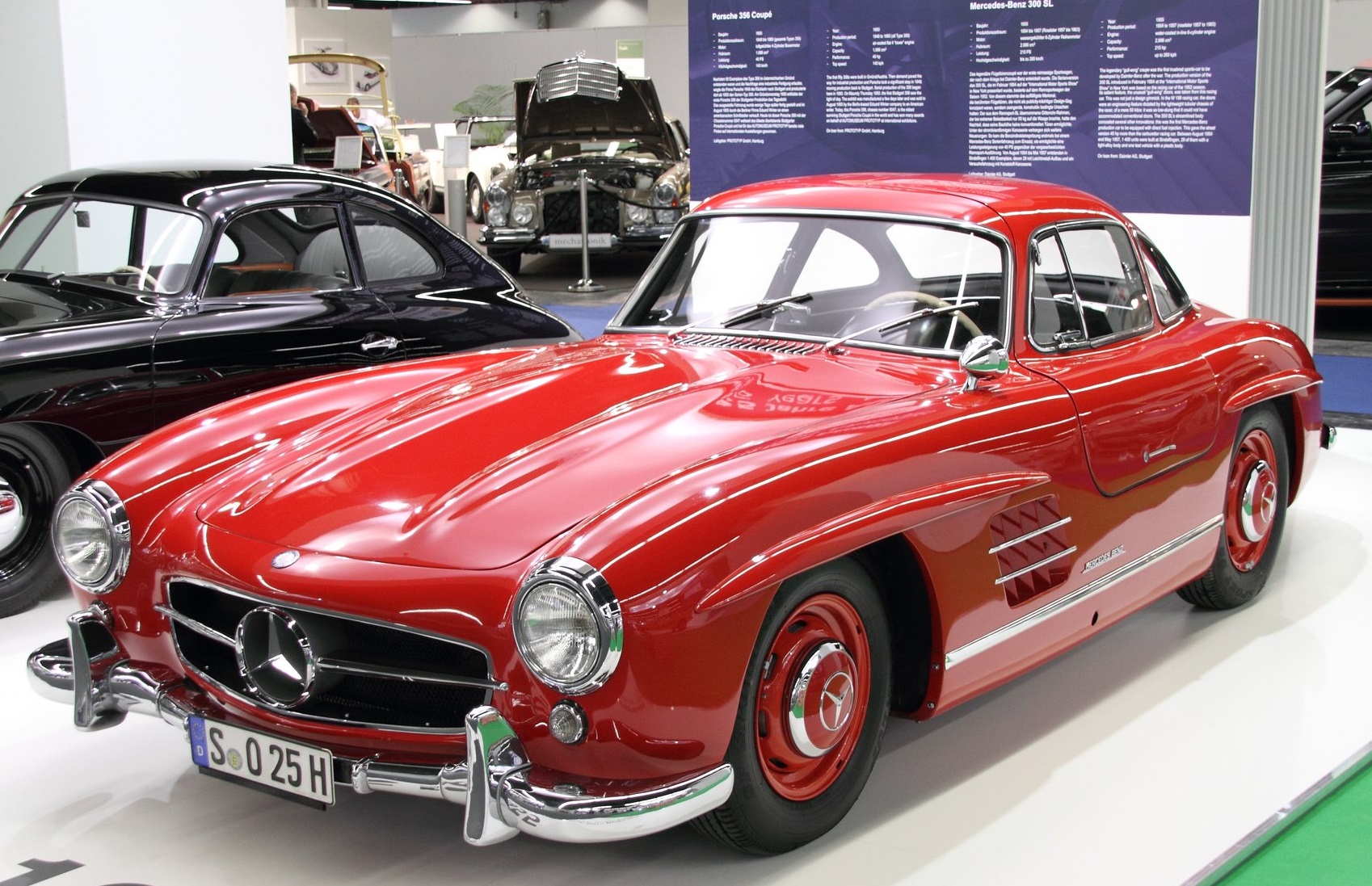 Red 1954 Mercedes W 198 I (300 SL)