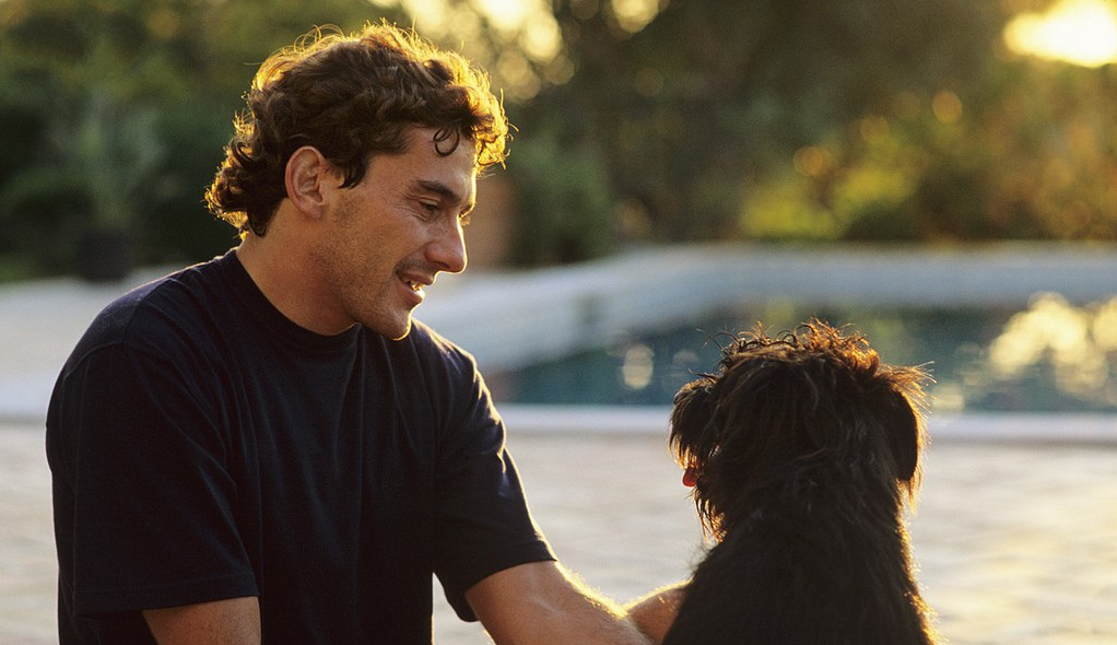Ayrton Senna With A Dog
