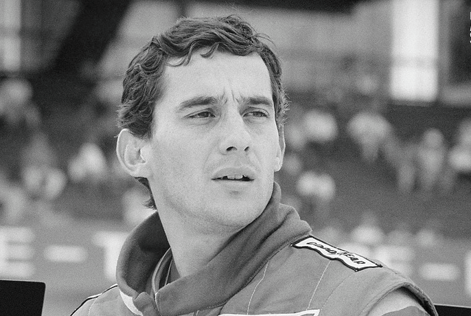 Ayrton Senna at a race