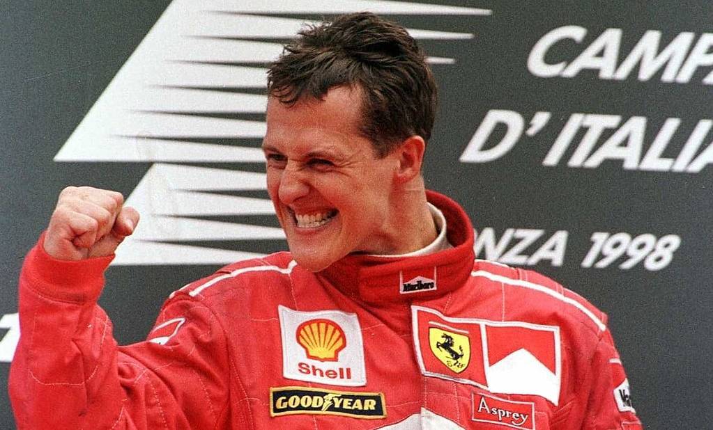 Michael Schumacher celebrating