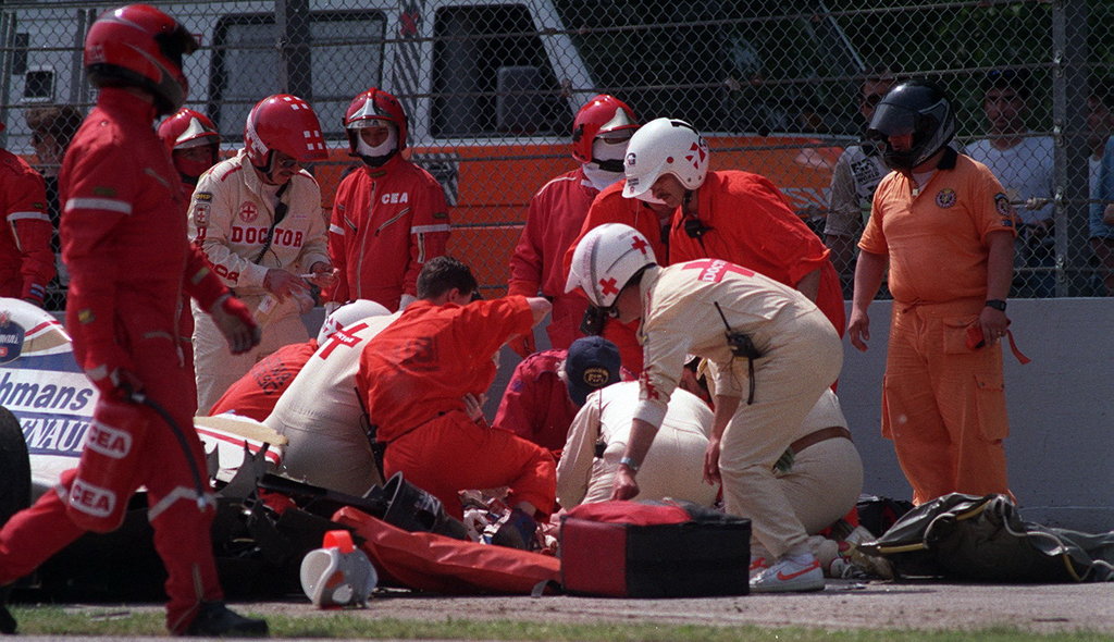 Medical staff helping Ayrton Senna - San Marino 1994