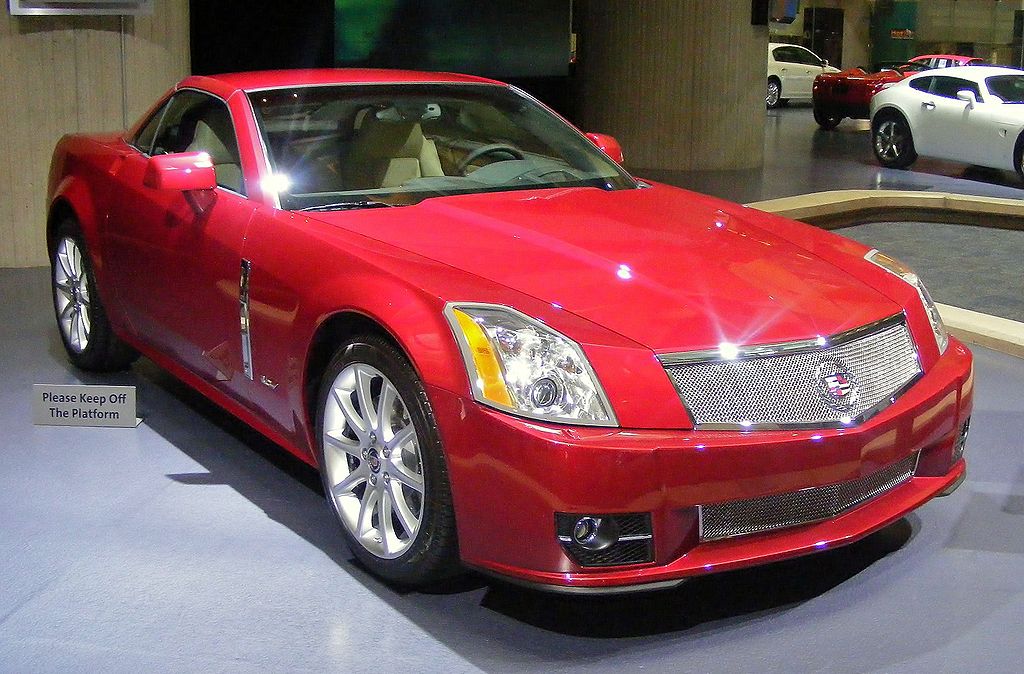 Crystal red Cadillac 2007 XLR-V. Shot taken in GM Renaissance Center