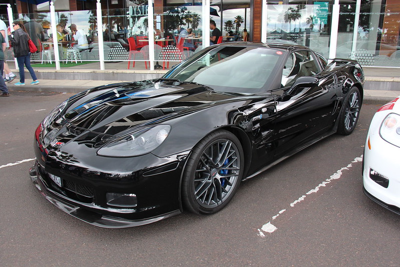 Close Up Photo of Black 2009 Chevrolet Corvette ZR1