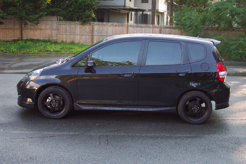 Close Up Photo of Black 2007 Honda Fit