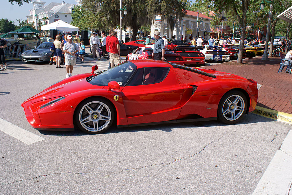 Close Up Photo of Ferrari Enzo 2002 parked on the street