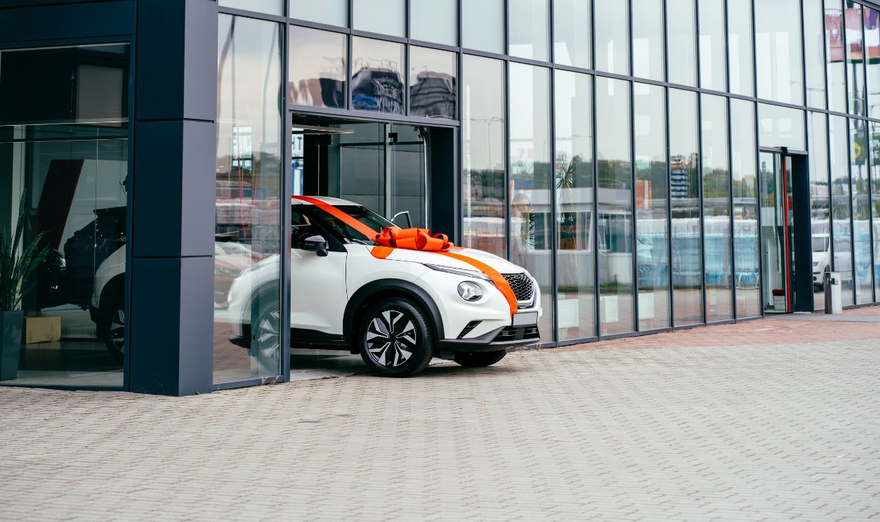 New car getting out of showroom