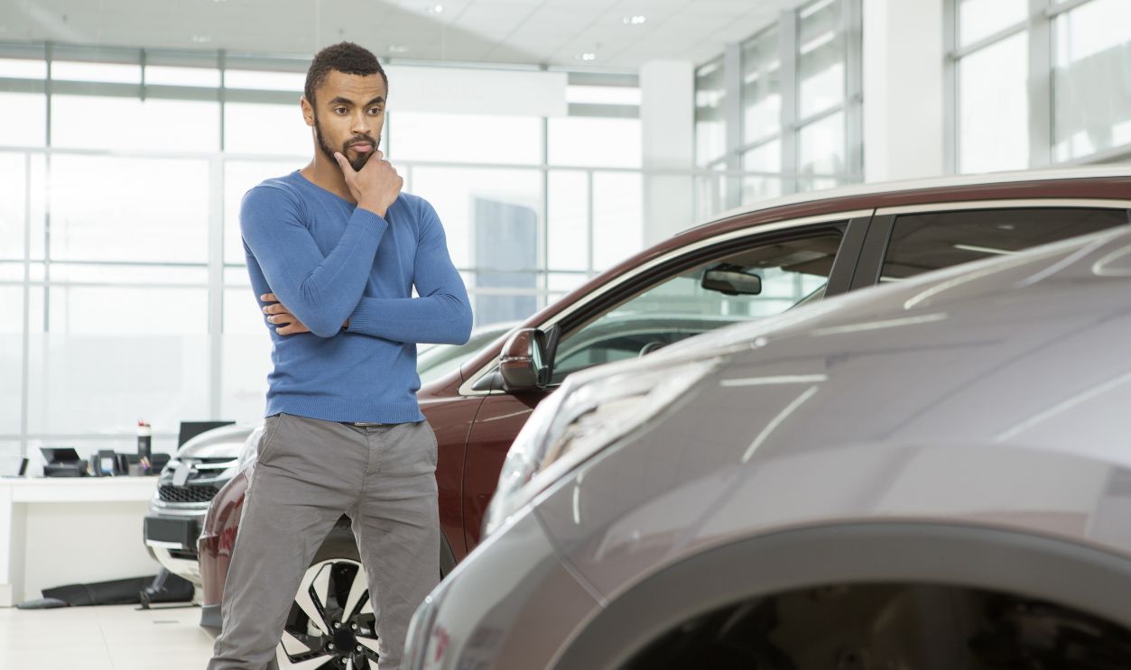 Man thinking about car