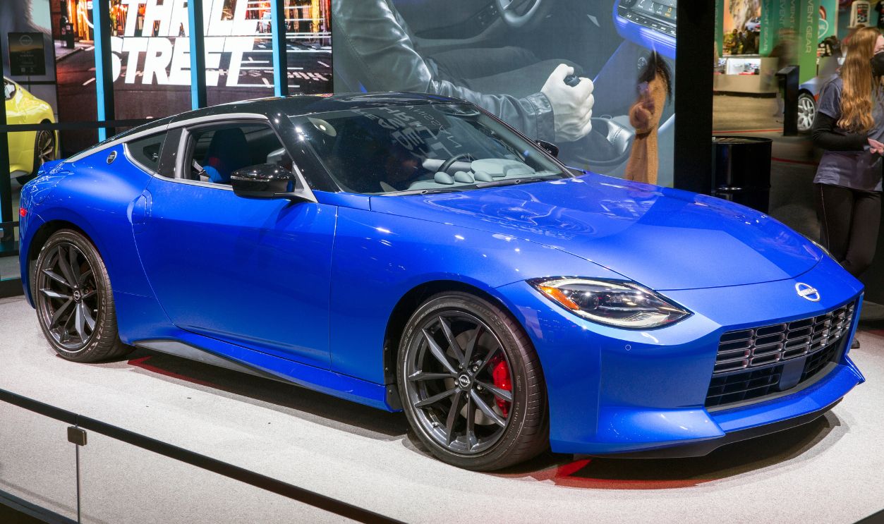 2023 Nissan Z Performance in Seiran Blue, front right 
