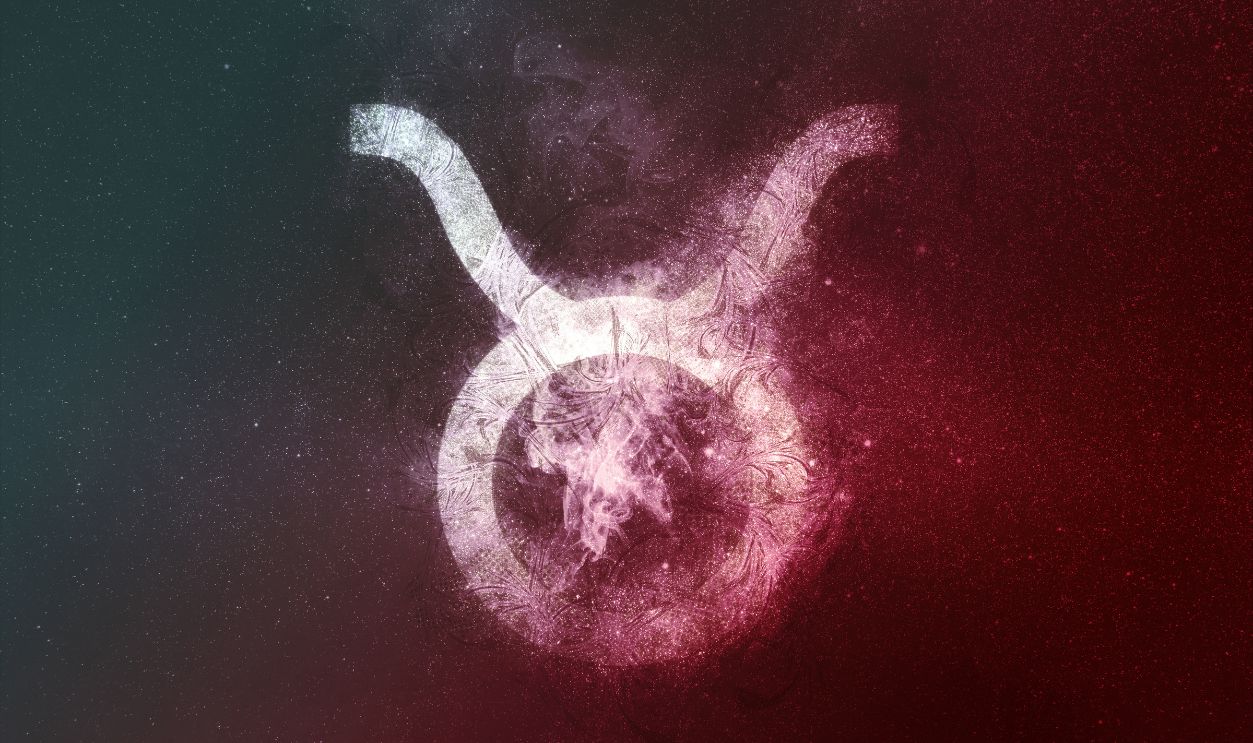 Taurus Zodiac Sign White Red