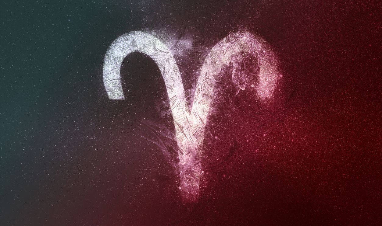 Aries Zodiac Sign White Red