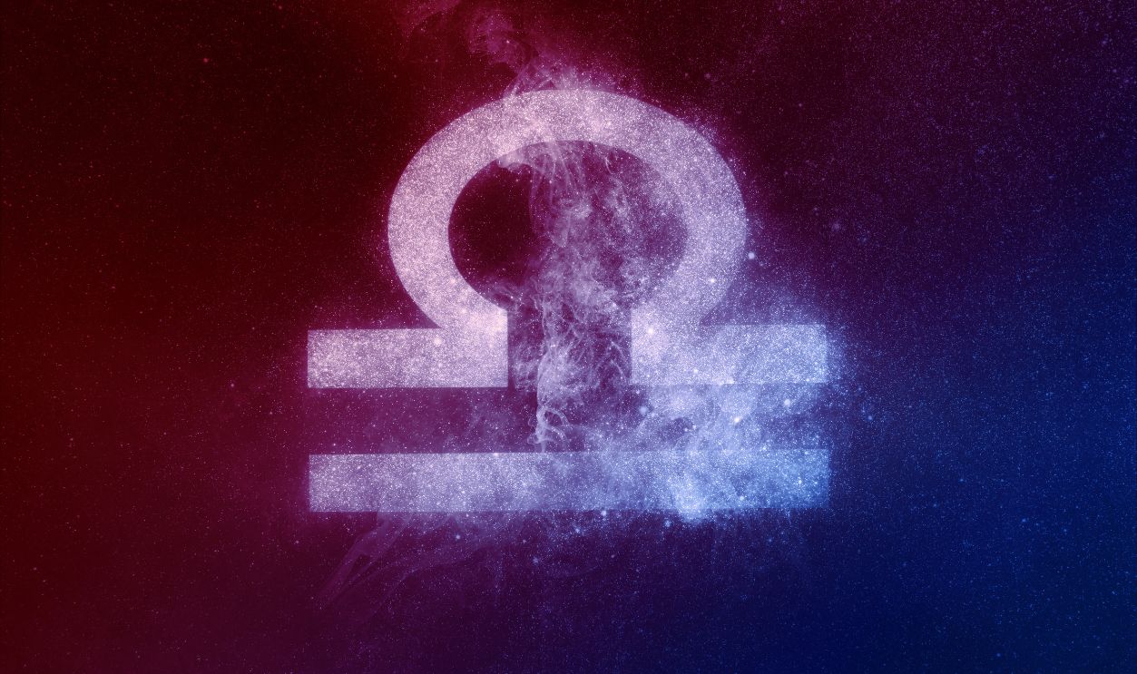 Libra Zodiac Sign Red Blue.