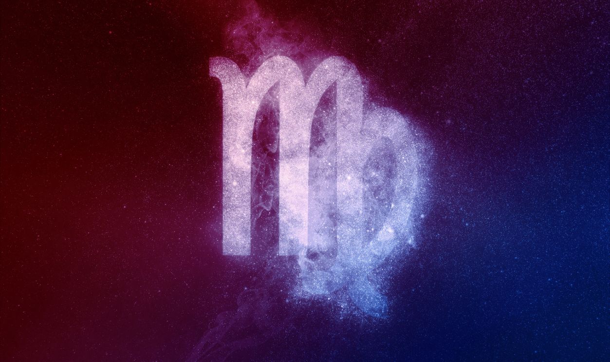 Virgo Zodiac Sign Red Blue