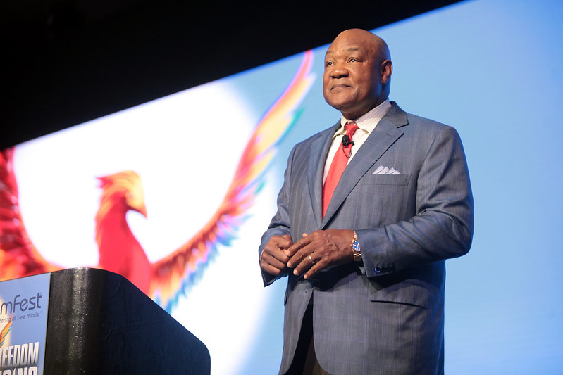 George Foreman speaking in 2016