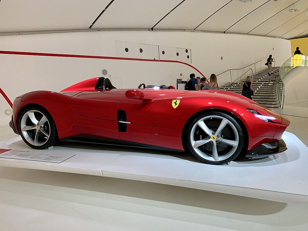 Close Up Photo of Ferrari Monza Sp1 displayed on exhibition
