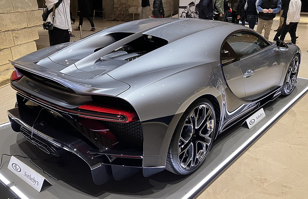 Photo of Bugatti Chiron Profilée displayed on exhibition