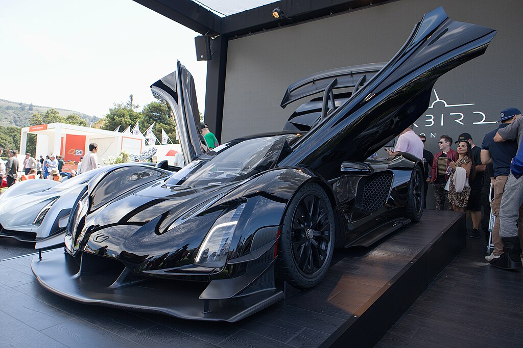 Close Up Photo of Czinger 21C Blackbird displayed on exhibition