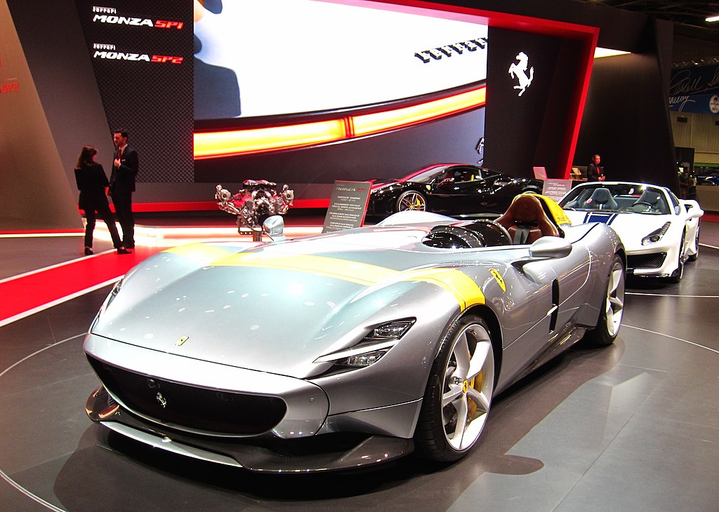 Close Up Photo of Ferrari Monza SP1 displayed on exhibition