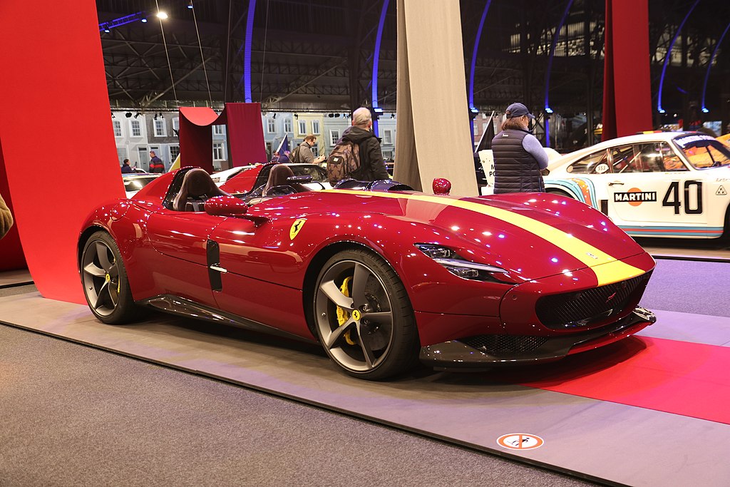 Close Up Photo of Ferrari Monza SP2 displayed on exhibition